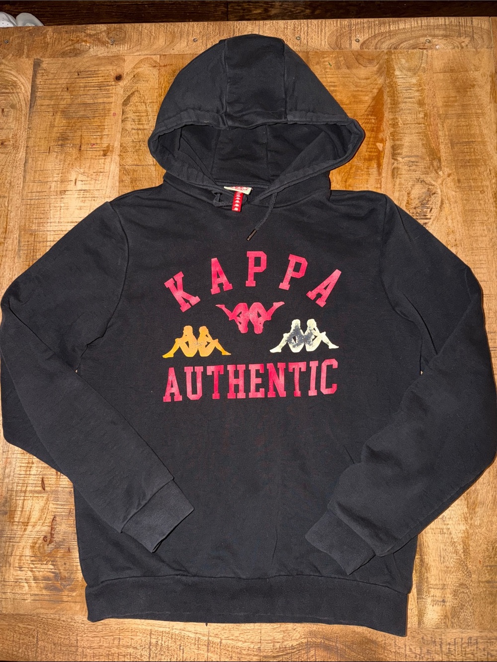 Kappa Black Hoodie with Red and Yellow Accents